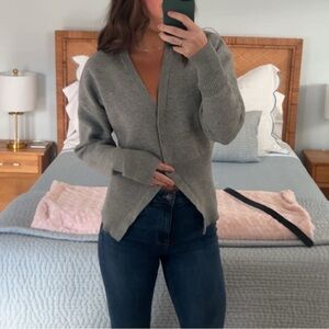 Meshki Gray Button-Up Cardigan